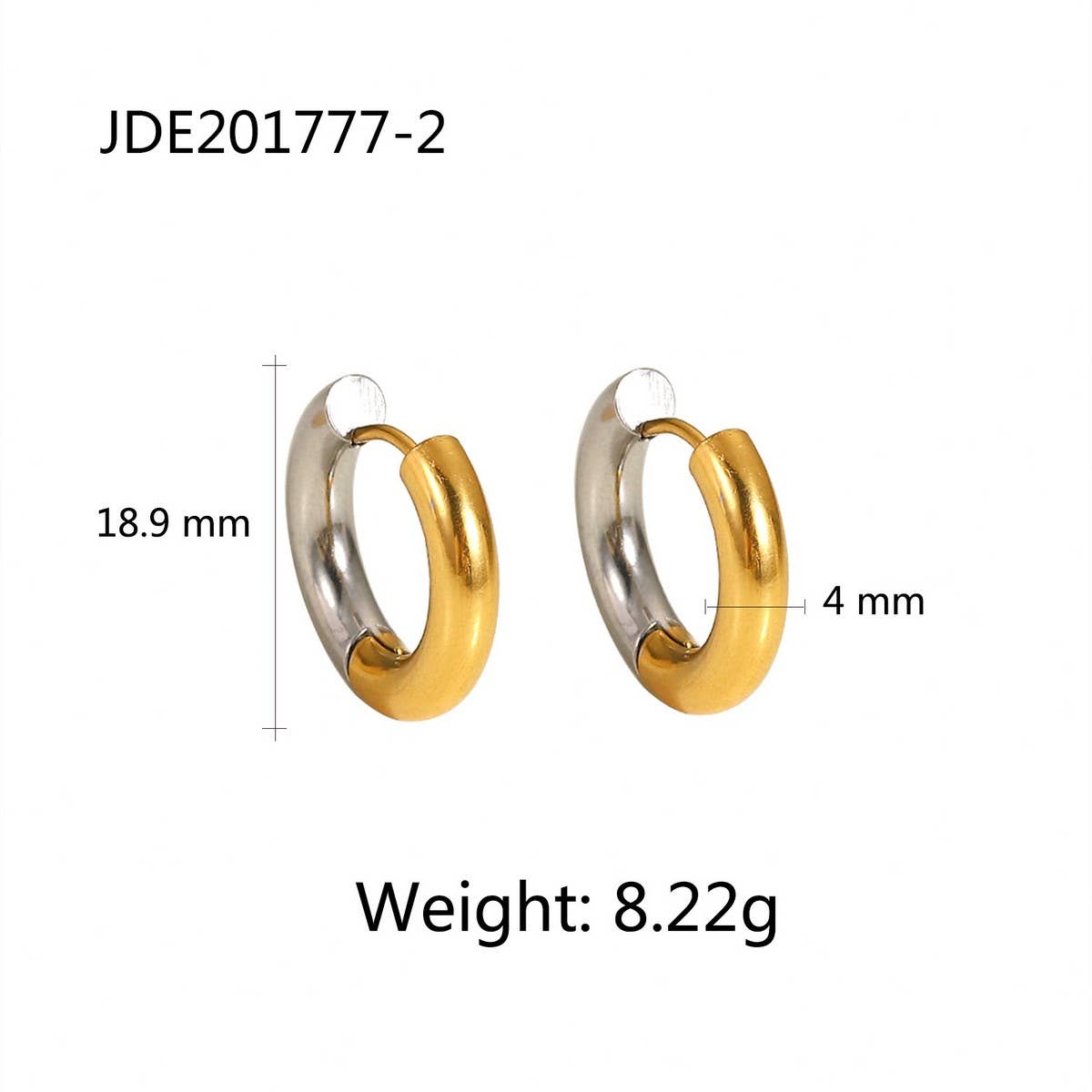 FASHIONABLE GOLD AND SILVER PLATED EARRINGS