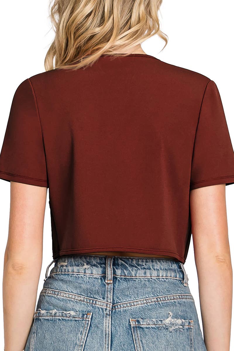 CWOBL092_Short Sleeve  Bolero Open Front Cardigan