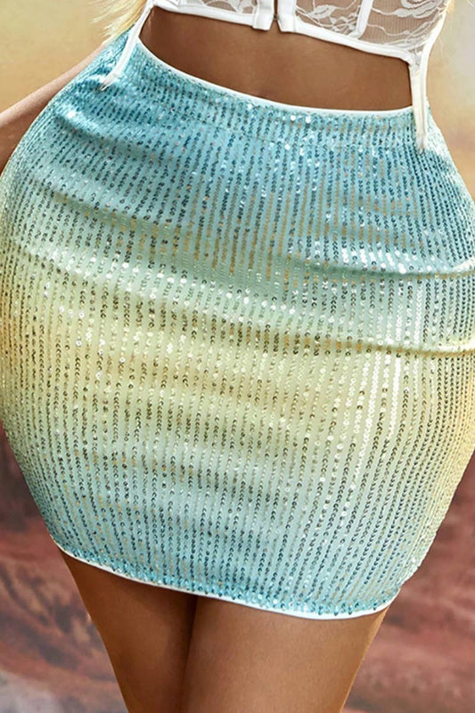 CWBSS0216_SEXY GRADIENT SHORT SKIRT WITH HIP WRAP