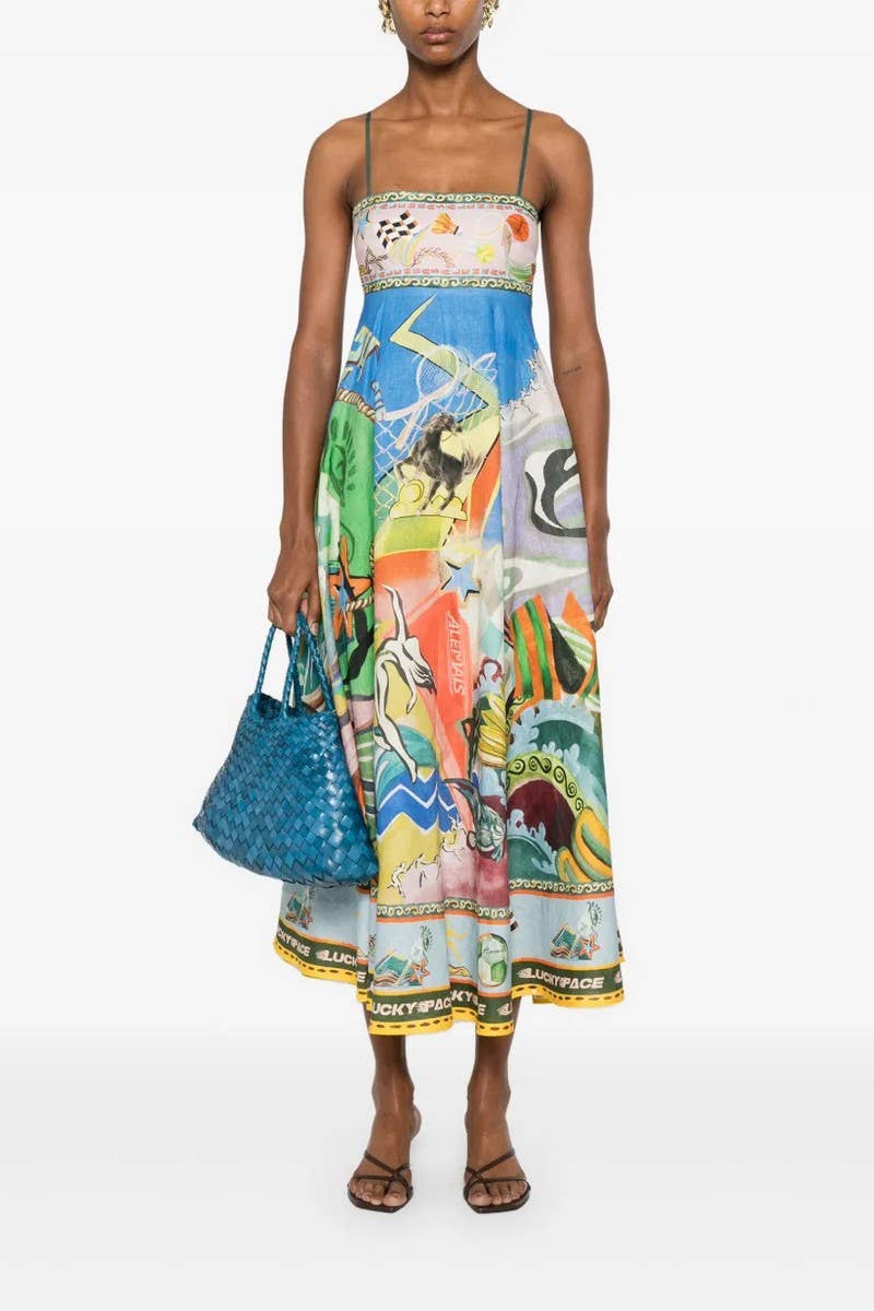 CWDHL0978_TEMPERAMENT HIGH WAIST SUSPENDER CASUAL DRESS