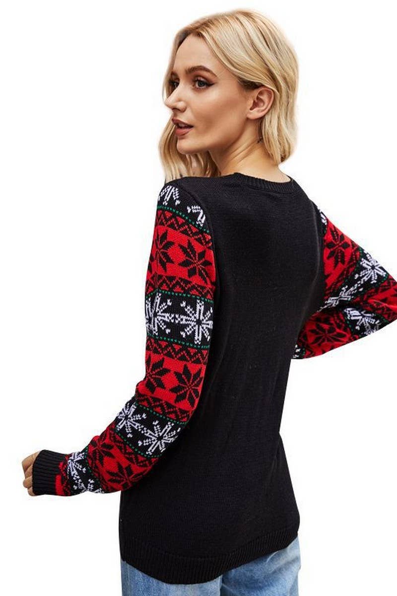 CWOSWL2496_LETTERING EMBROIDERED CHRISTMAS SWEATER