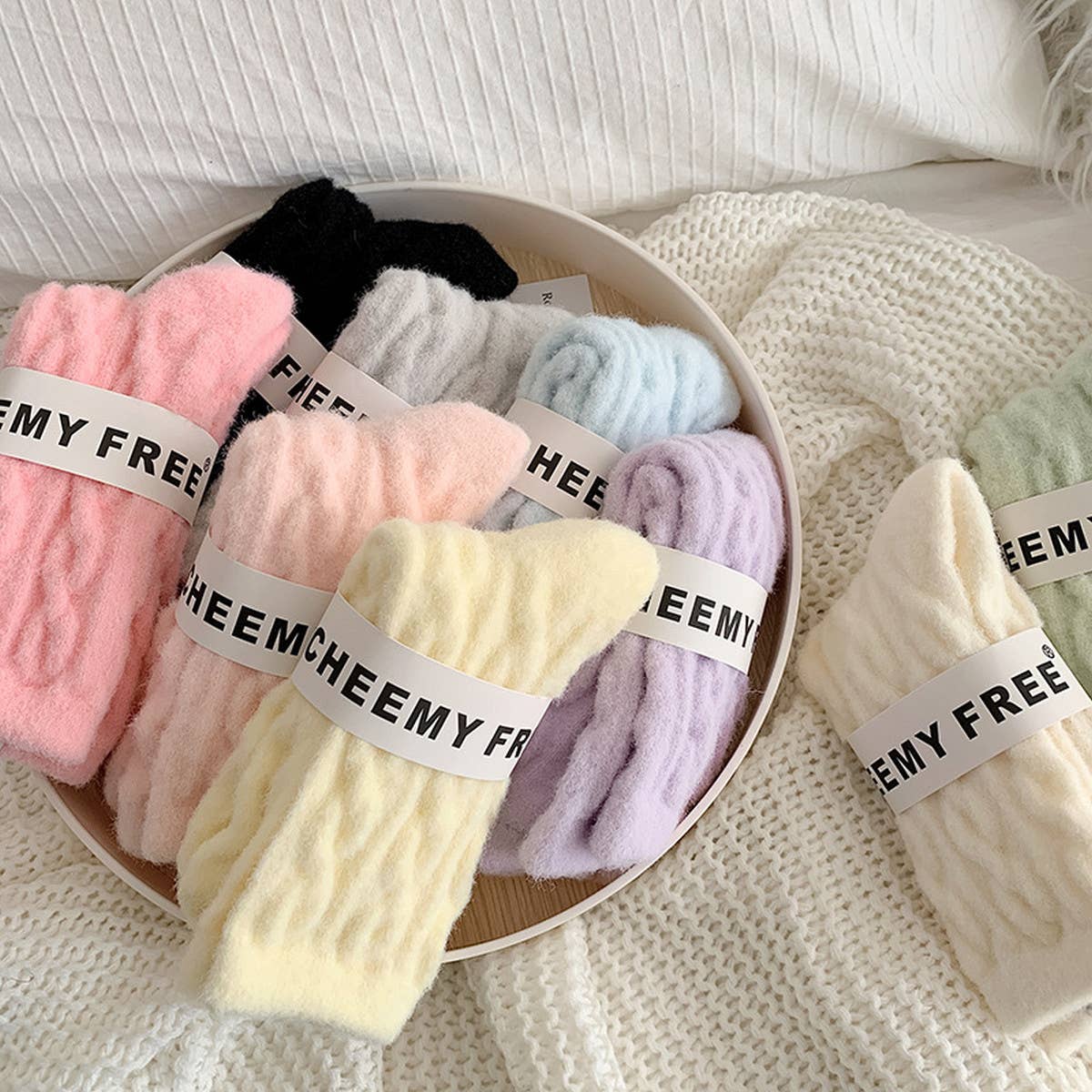 Cozy Thick Plush Hemp-Knit Socks for Fall & Winter