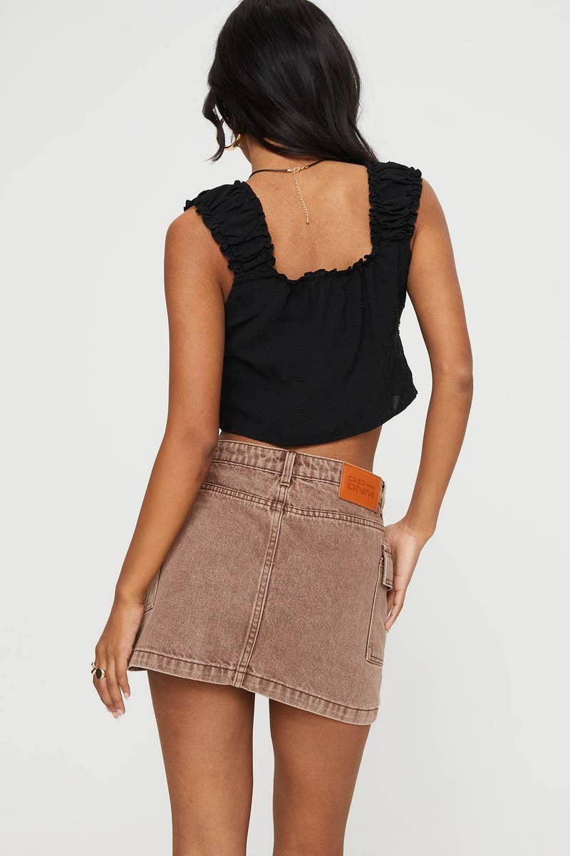 CWBSS0463_WASHED DENIM HIGH WAIST MINI SKIRT