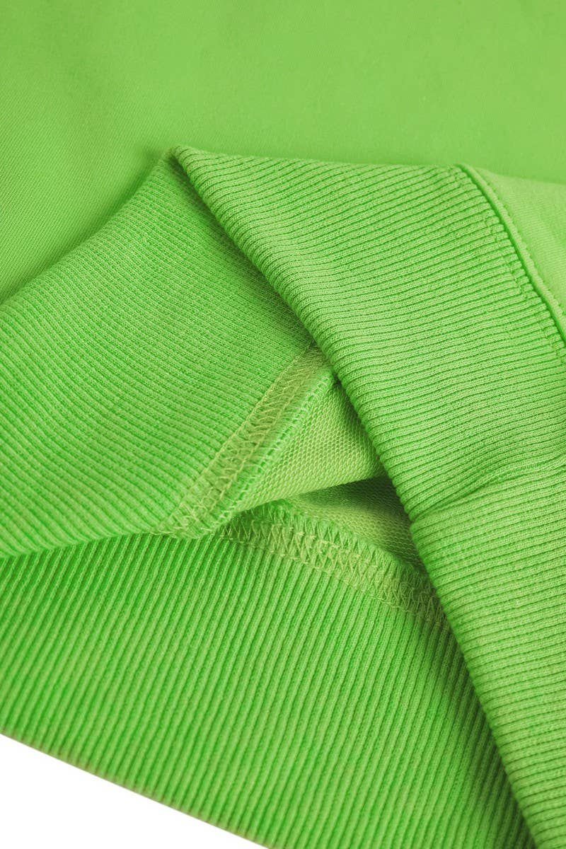 CWTBLL01327_ROUND NECK SOLID COLOR HORN SLEEVE SWEATSHIRT