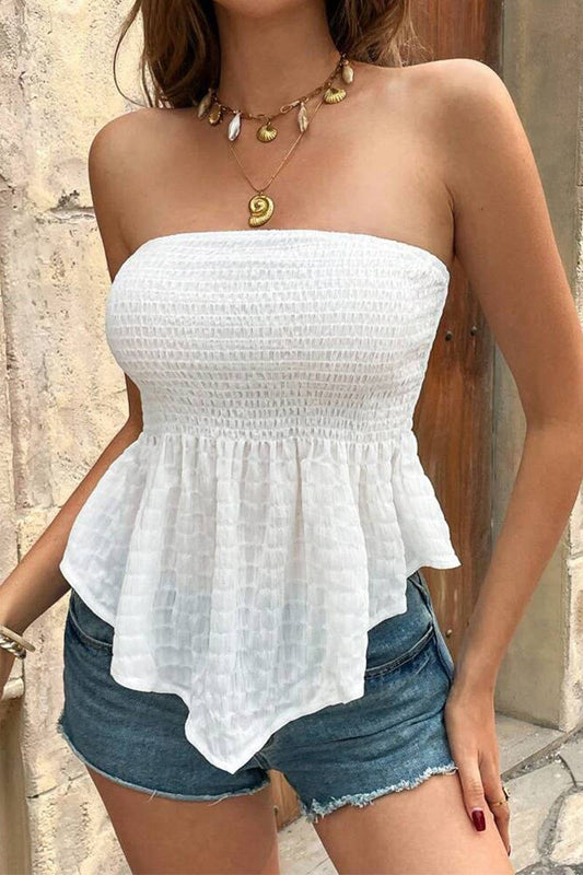 CWTTSL0472_SUMMER SEXY TUBE TOP SLEEVELESS ELASTIC PULLOVER