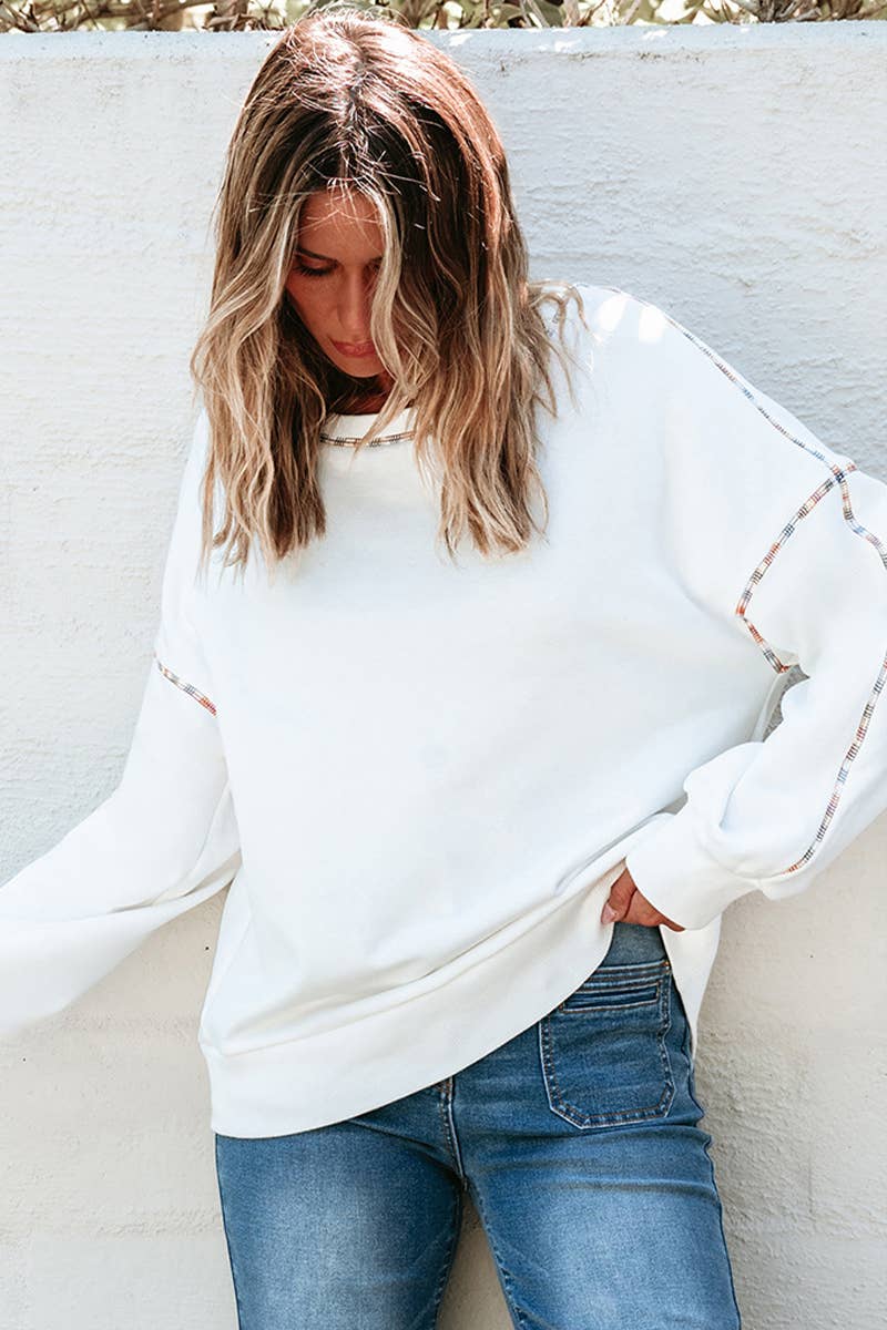 CASUAL STYLE PULLOVER WITH COLOR TRIM HOODIE