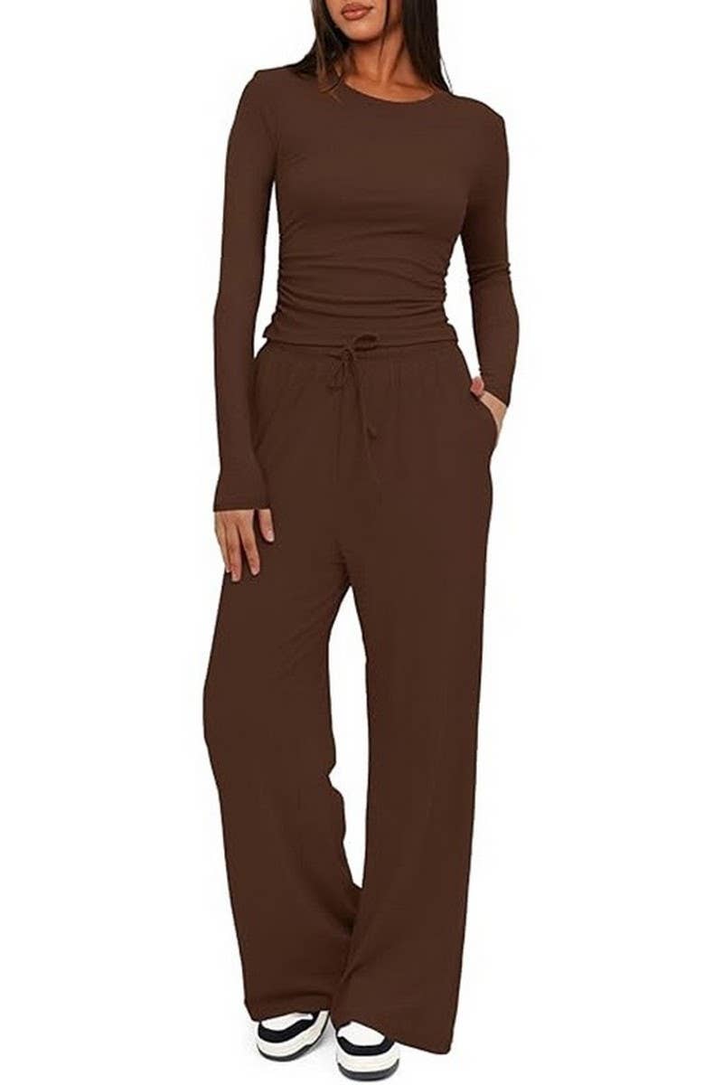 CWSJB00030_2025 FALL WINTER CASUAL SOLID COLOR OUTFIT SET