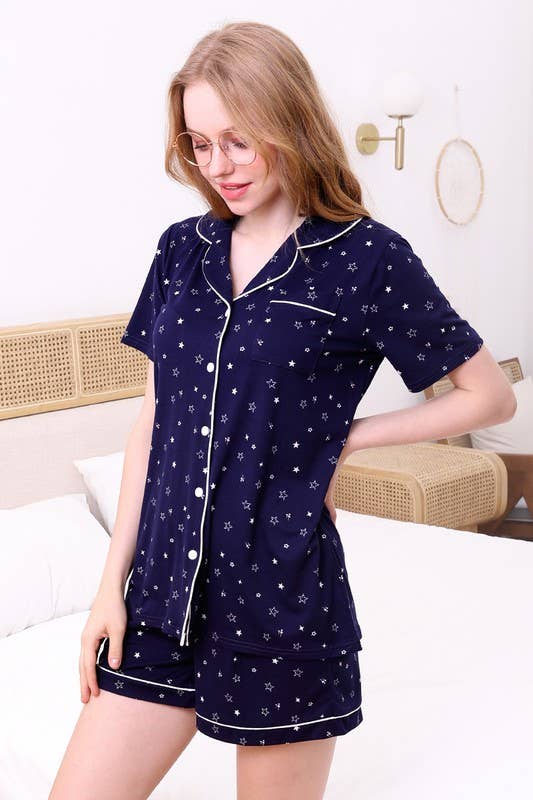 CWSPJ002_SHORT SLEEVE NOTCH COLLAR PAJAMA SET