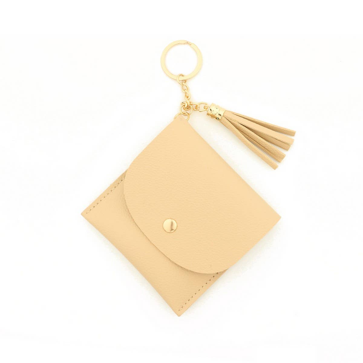 Solid PU Card Wallet with Tassel & Keychain_CWAB4965