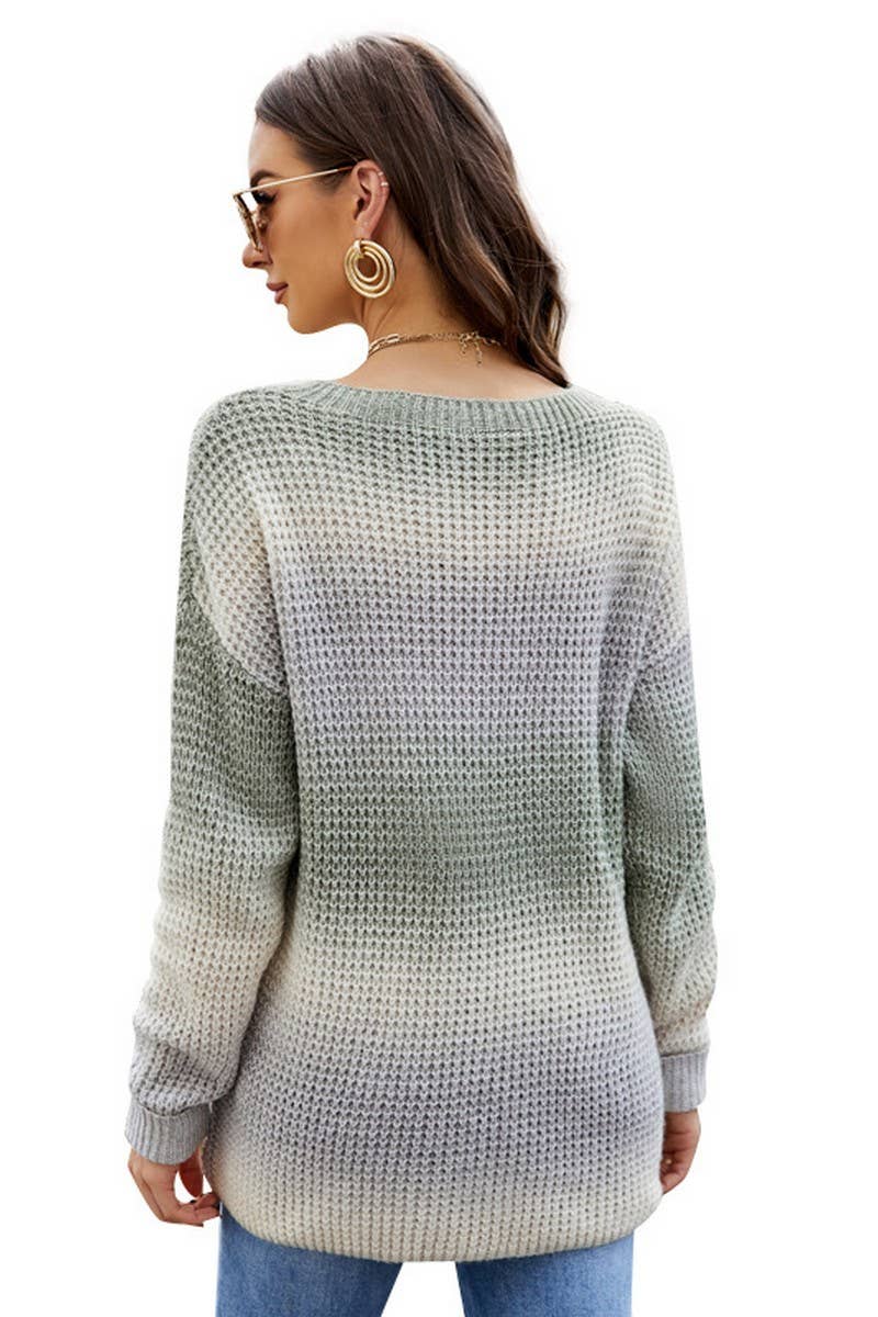 CWOSWL2686_GRADIENT LONG-SLEEVED LOOSE-FITTING KNIT TOP