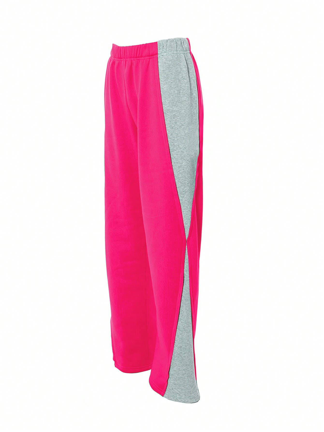 ELASTIC-WAISTED COLOR-MATCHED WIDE-LEG PANTS