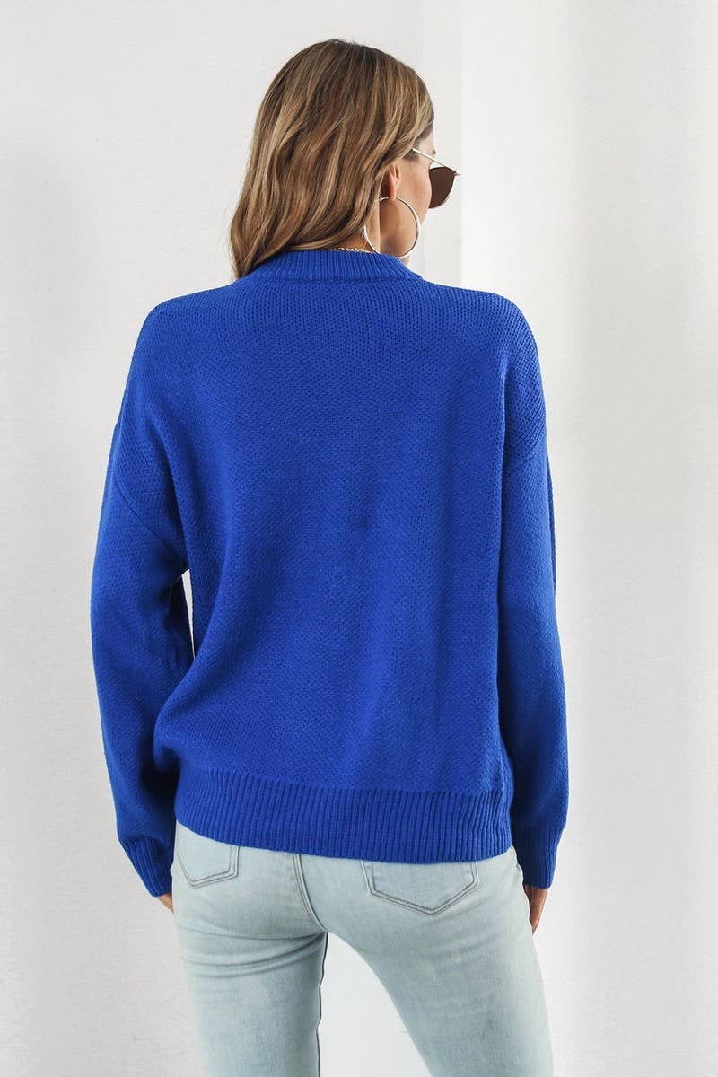 CWOSWL4070_FLOWER SMILEY FACE JACQUARD KNIT SWEATER