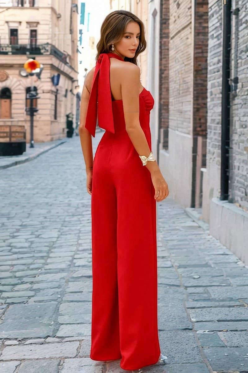 CWSJS1752_SEXY HALTER STRAPLESS BODYCON JUMPSUIT