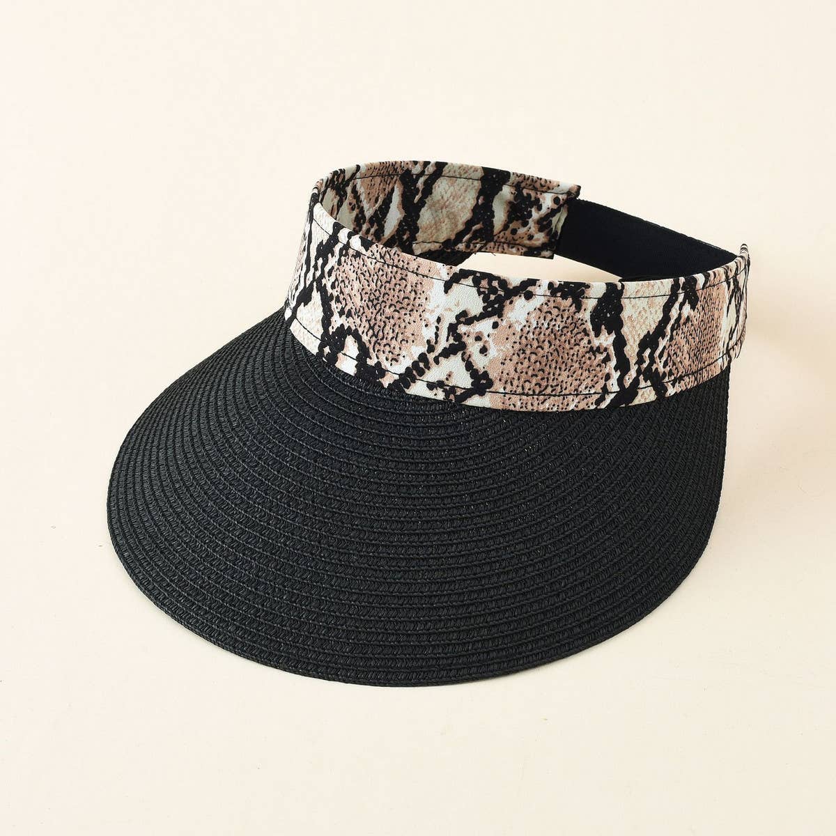 STRAW PYTHON PATTERN COLORBLOCK VISOR_CWAH1431
