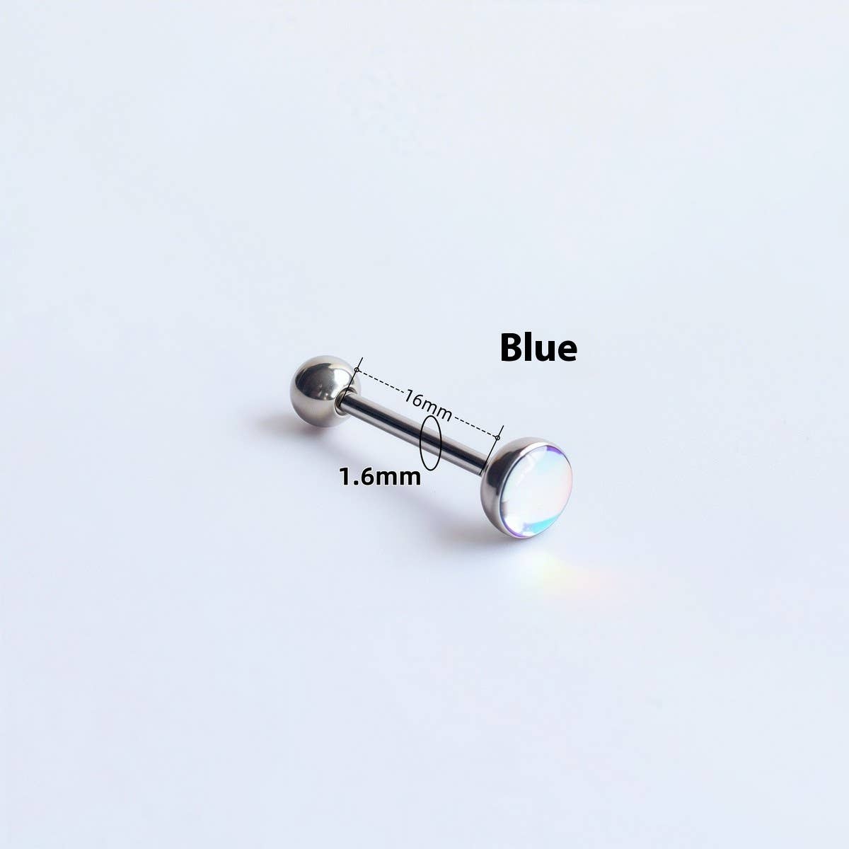 Fashion Titanium Tongue Stud with Glitter Design_CWMM9594