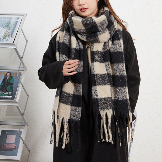 Women?™s Warm Small Check AC Scarf ??Sweet Style_CWASC2695