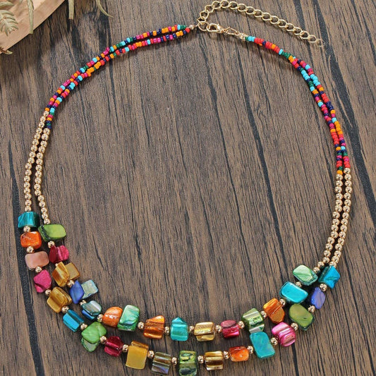 NEW BOHEMIAN VINTAGE BEADED NECKLACE