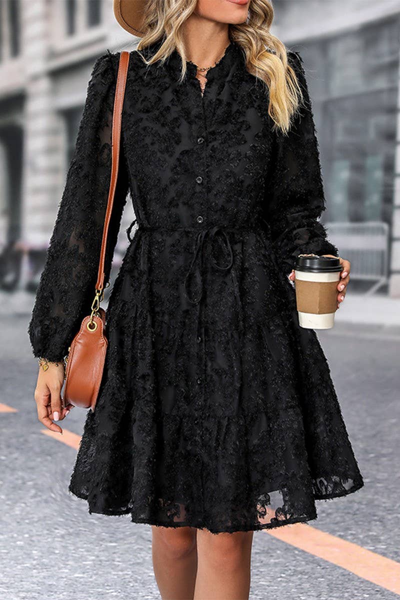 CWDSD7033_MULTICOLOR FASHION LONG SLEEVE DRESS