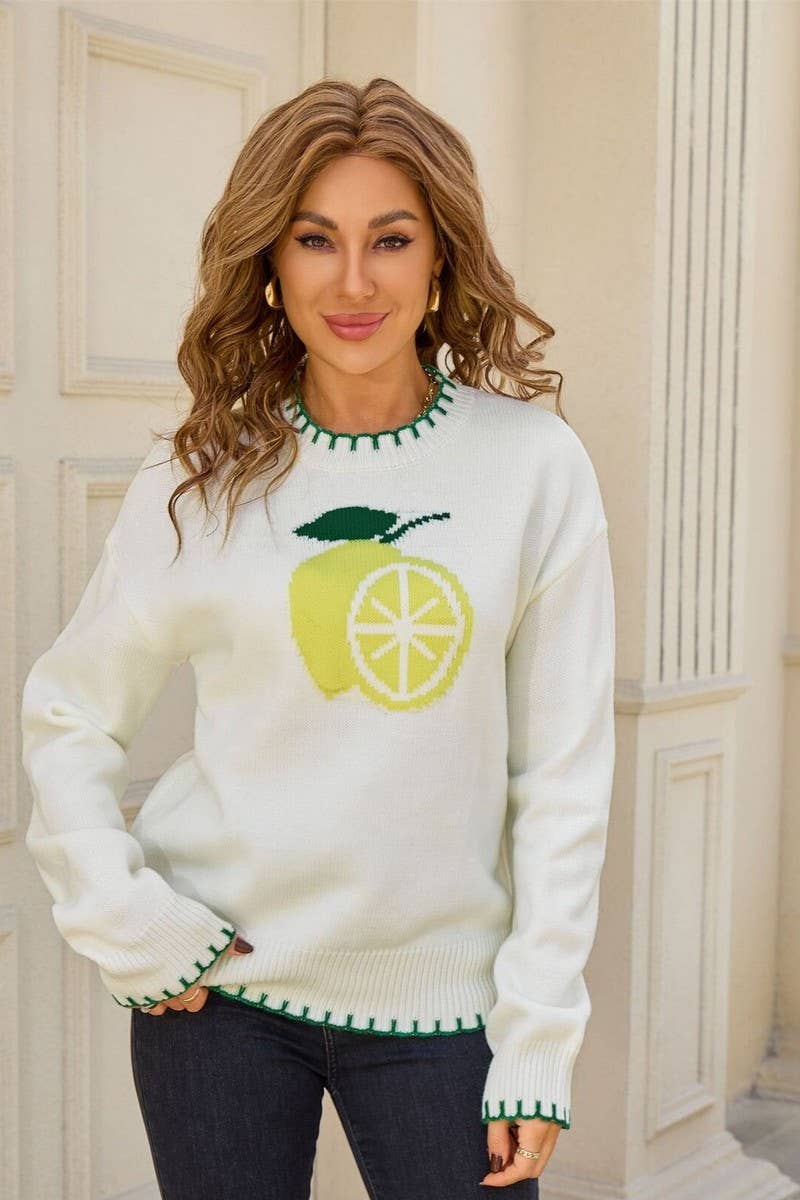 CWOSWL07597_JACQUARD CREW NECK PULLOVER SWEATER