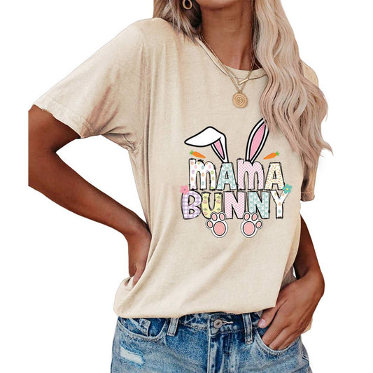EASTER PULLOVER ROUND NECK FASHION PRINTED T SHIRT_CWTTS0855
