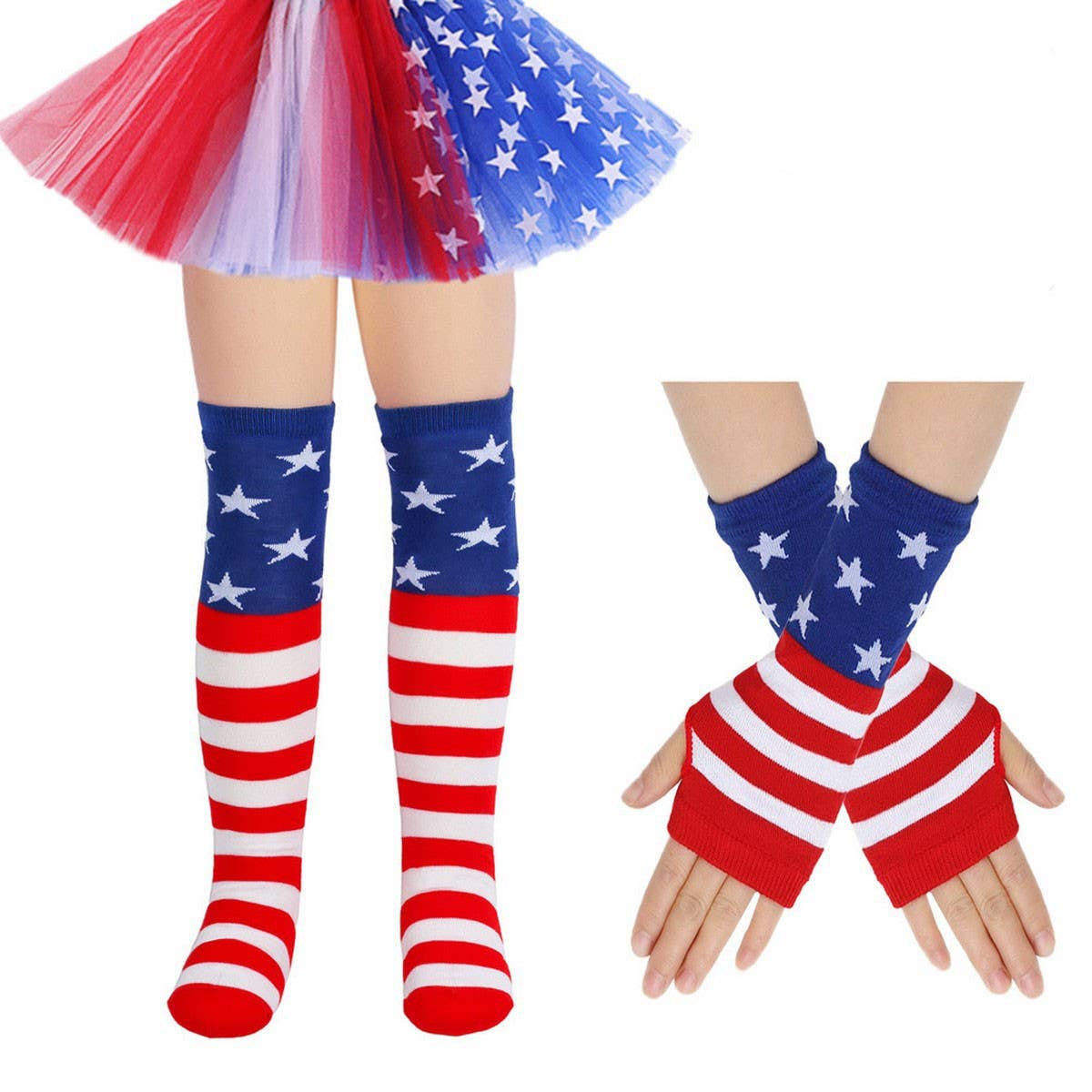 CWMM10083_KIDS STAR &AMP STRIPES SOCKS &AMP GLOVES SET