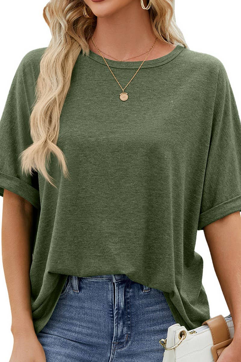 CWTTS1083_ROUND NECK SHORT SLEEVE BAGGY TOP