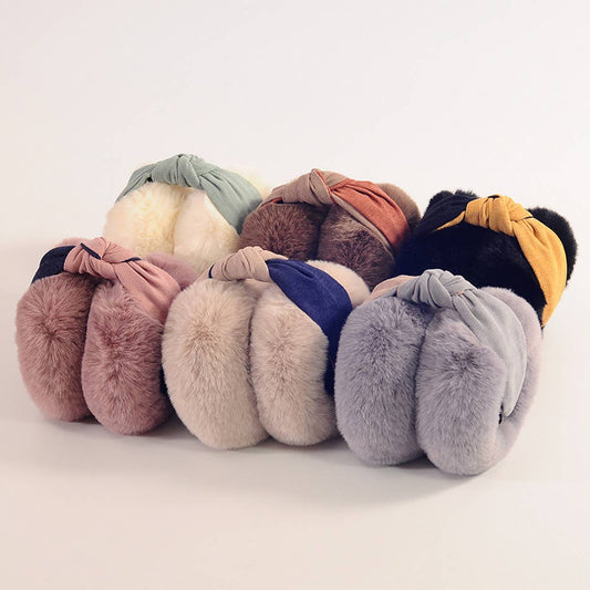 TWO-COLOR CUTE ANTIFREEZE FOLDING EARMUFFS