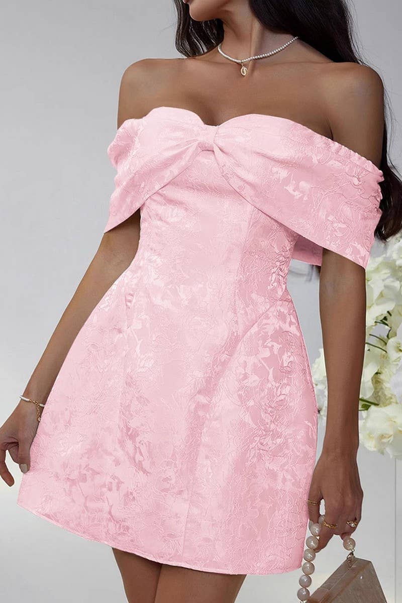 CWDSD7851_BOW-KNOT LADYLIKE TUBE TOP DRESS