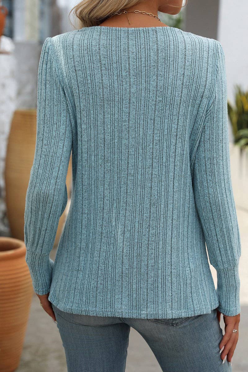 CWTBLL1815_SQUARE NECK RIBBED SOLID COLOR BUTTON TOP