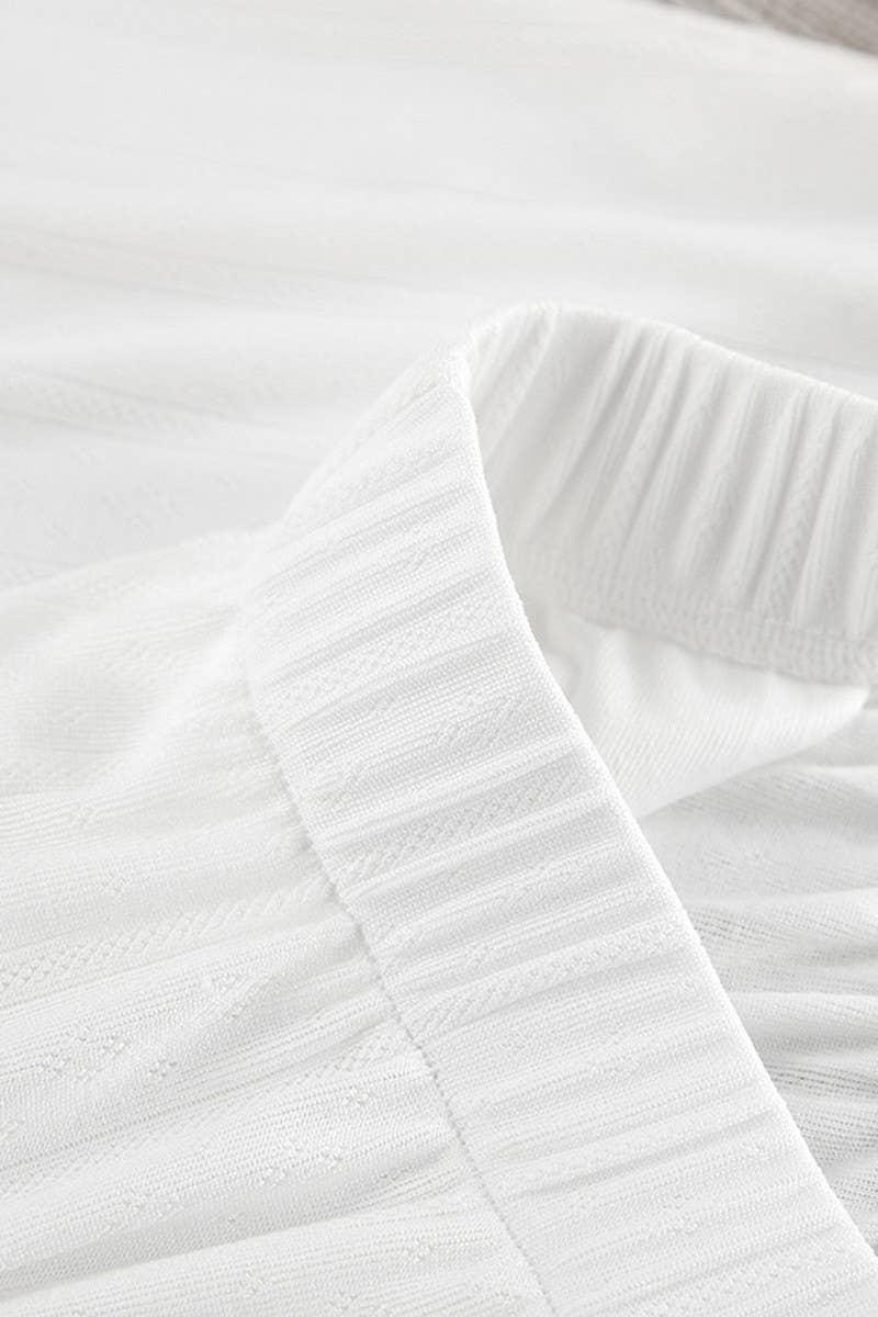 CWSPJ0321_OPENWORK JACQUARD KNITTED PAJAMAS TWO-PIECE SET