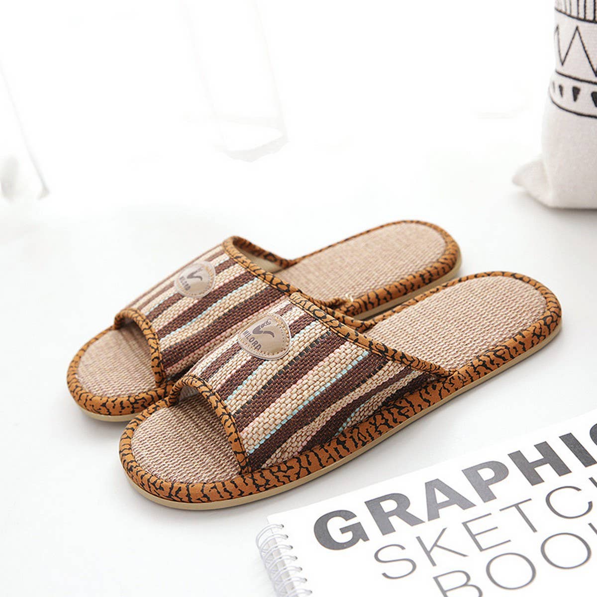 Silent Indoor Slippers with Soft Double Fabric