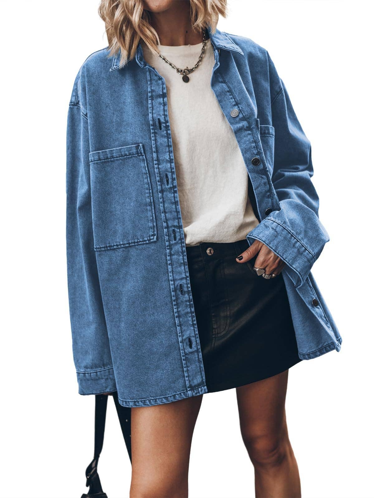 BAGGY CASUAL VINTAGE LONG-SLEEVED DENIM JACKET