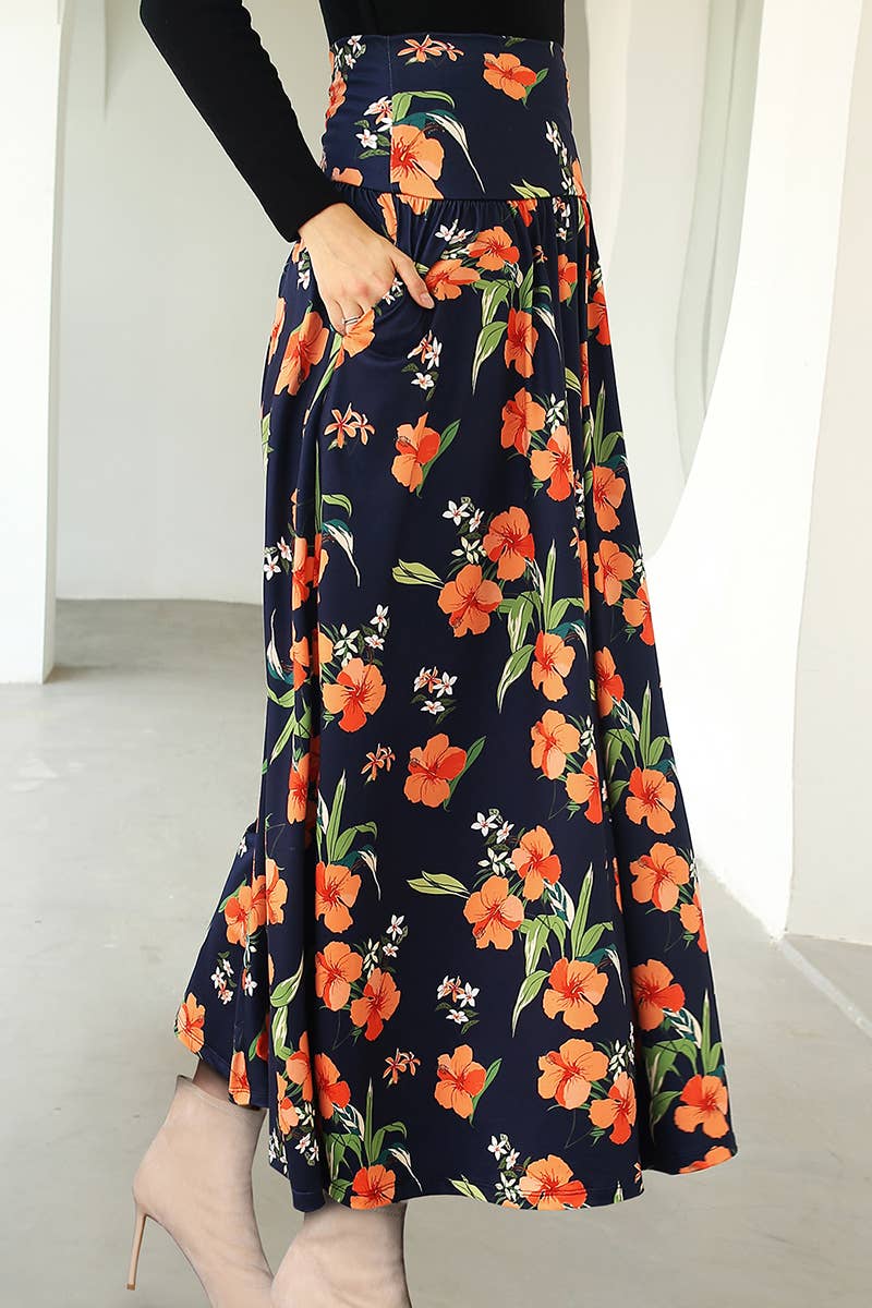 CWBLS129_High Waist Maxi Skirts for Women Long Length Skirts