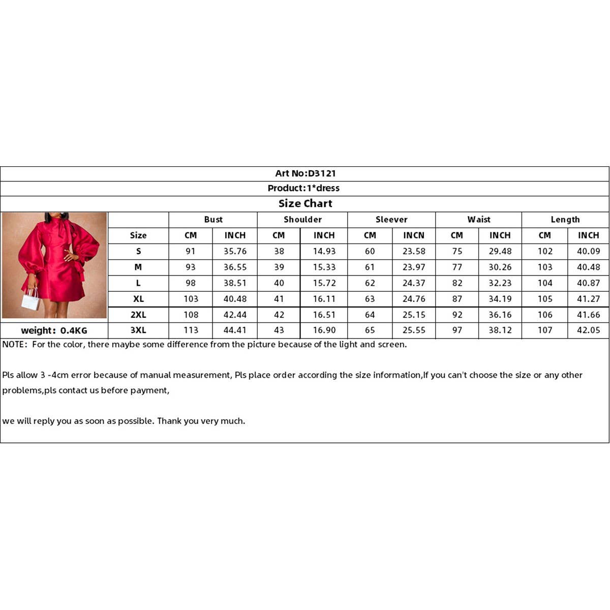 FASHIONABLE DRESS WITH PUFF SLEEVES AND WAIST