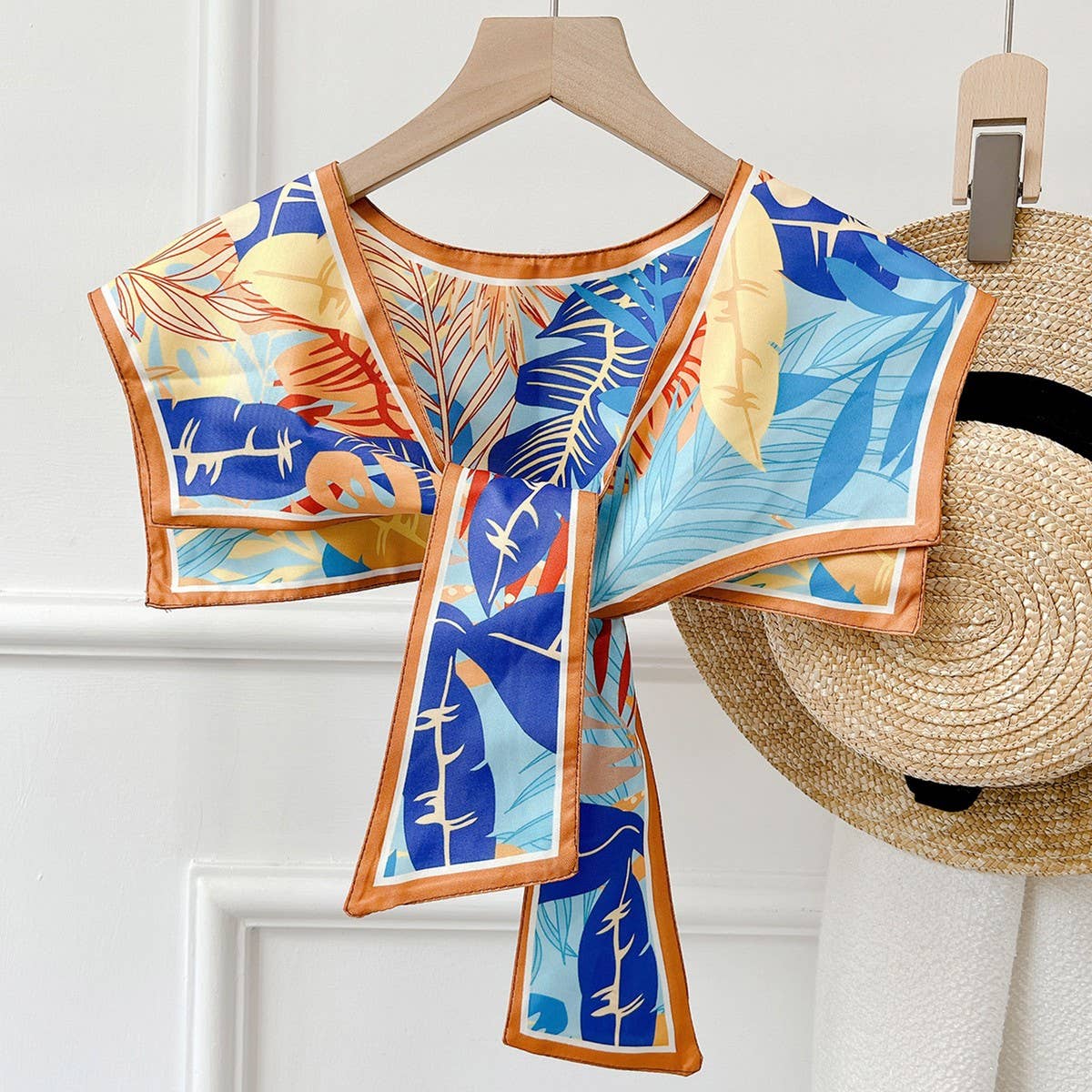 CWASC03128_PASTORAL OIL PAINTING PRINT SHAWL FOR WOMEN