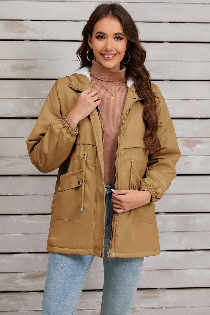 CWOCO0954_SOLID FURRY LINED HOODED ZIP-UP JACKET