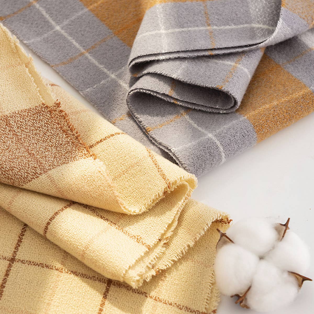 Plaid Scarf - Soft Faux Cashmere Winter Neck Wrap_CWASC0444