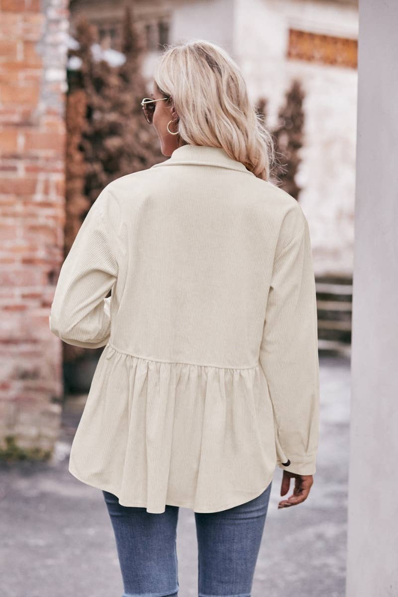 CWTSTL2189_AUTUMN POCKET CORDUROY LONG-SLEEVED SHIRT