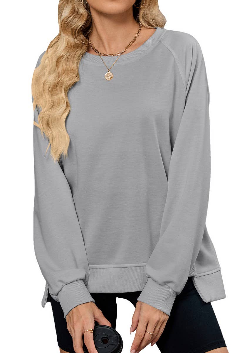 CWTBLL4018_SOLID RIBBED CREW NECK LONG SLEEVE SWEATSHIRT