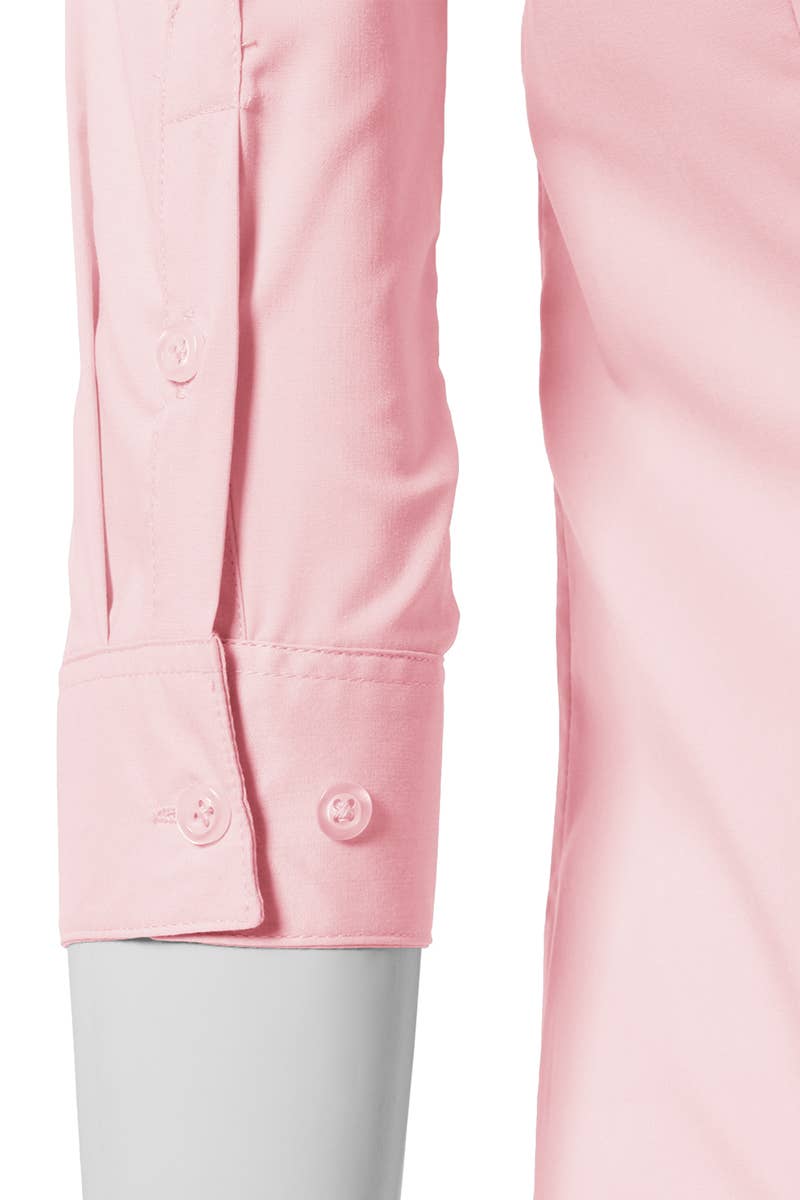 CWTSTS116_Basic Slim Fit Simple 3/4 Sleeve Button Down Shirt