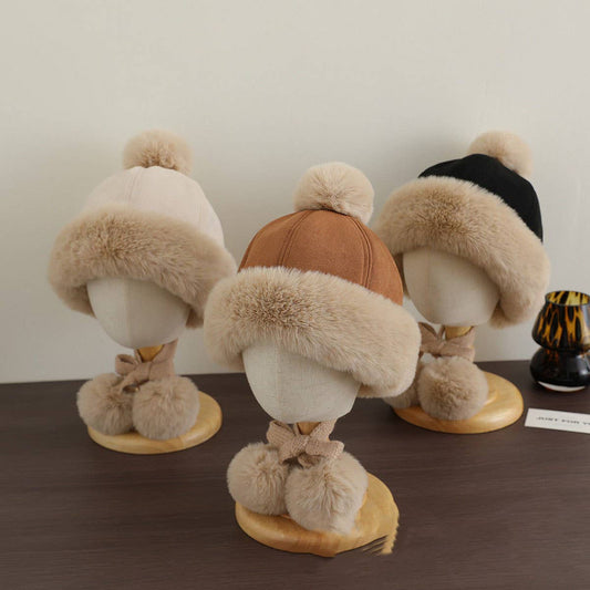 Kids Suede Trapper Hat ? Warm Winter Earflap Cap_CWAH2936