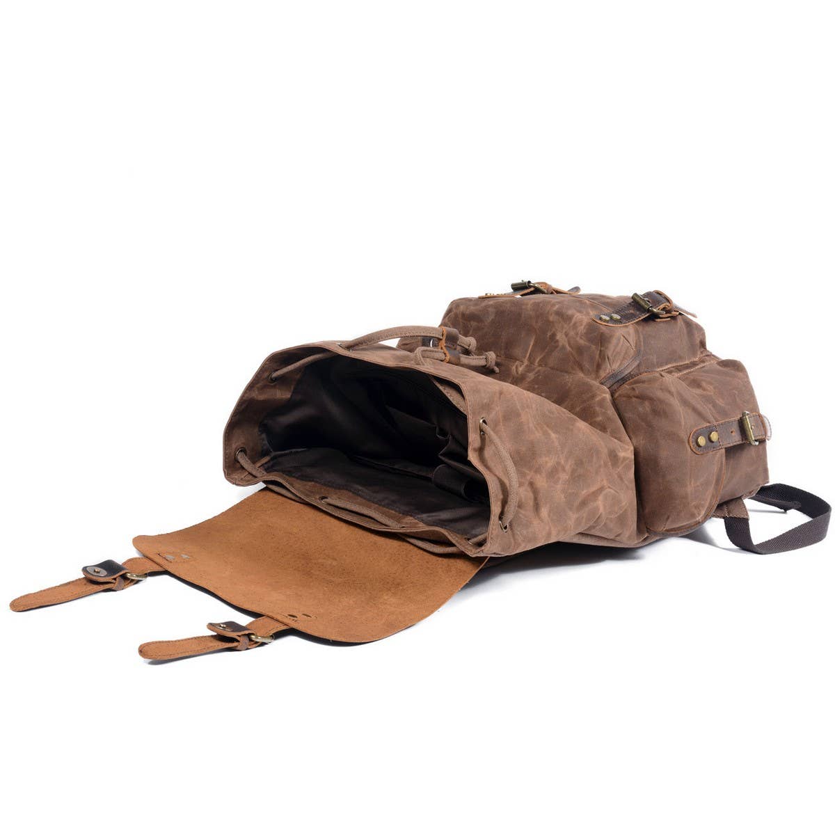 Vintage Waxed Canvas Drawstring Backpack_CWAB5519