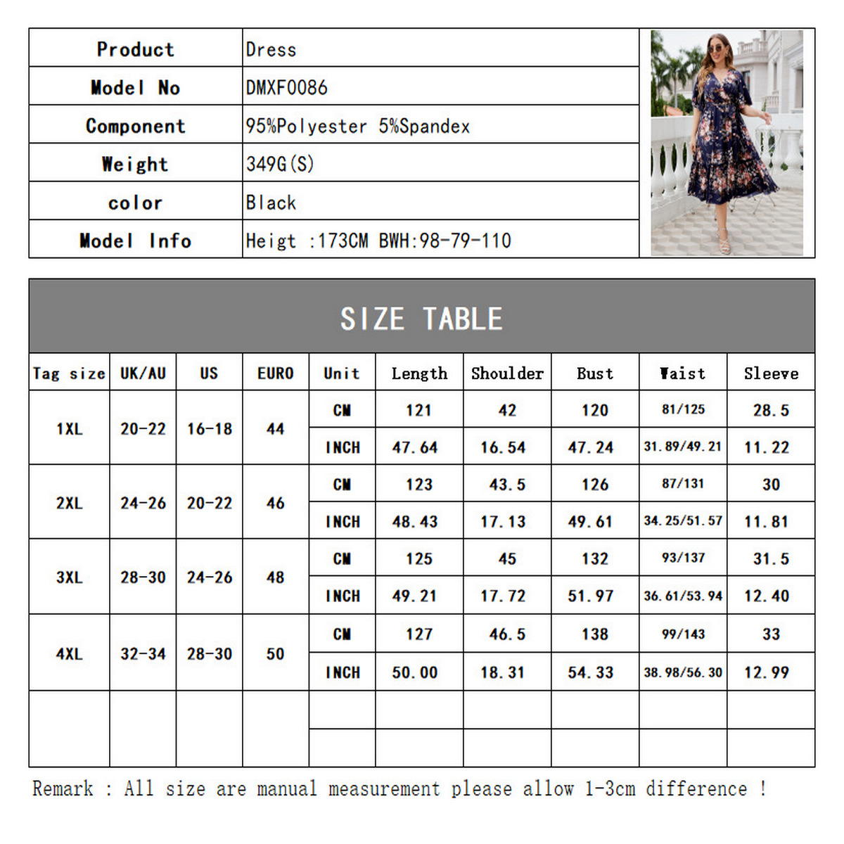 Boho Floral V-Neck Dress ??Plus Size Summer_CWDMD5964