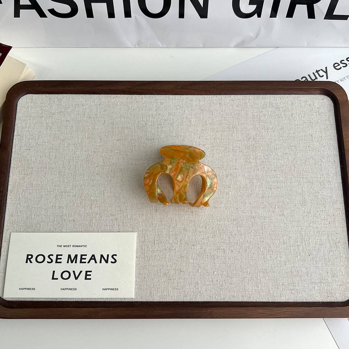 Medium Pumpkin Acetate Hair Claw Clip