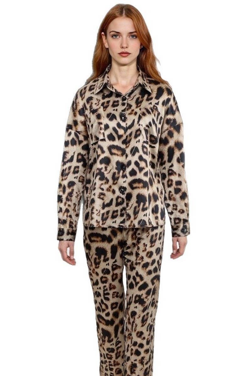 CWSPJ0422_LEOPARD PRINT LONG SLEEVE PAJAMA SET