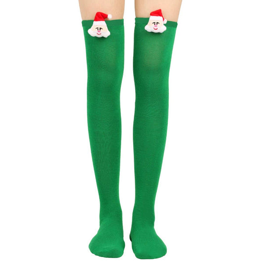 CWMS02686_CHRISTMAS STRIPED KNEE HIGH SOCKS PARTY
