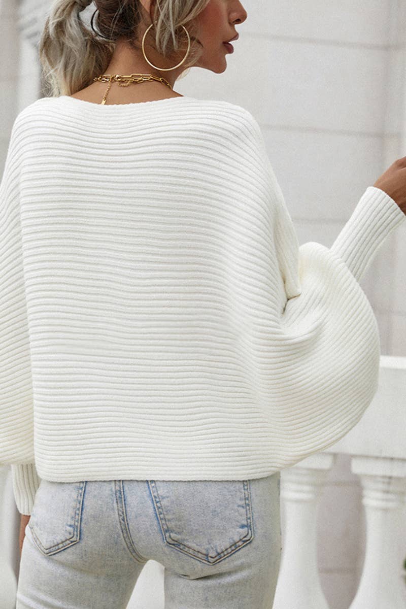 CWTTL1072 Oversized Long Sleeve Crew Neck Pullover Sweater