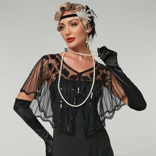 Lace Sequin Shawl ? Evening Party Dress Cover