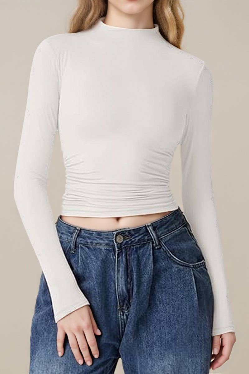 CWTBLL01149_SOLID CREWNECK MILK SILK BASE LAYER TOP