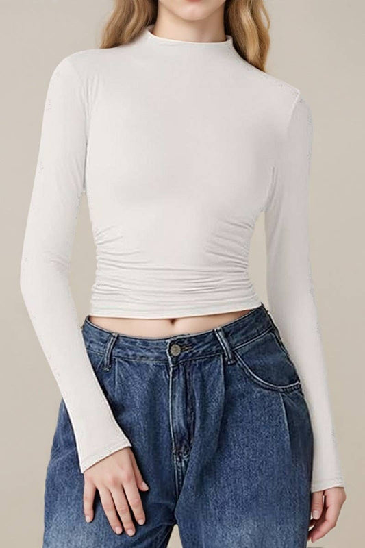 CWTBLL01149_SOLID CREWNECK MILK SILK BASE LAYER TOP